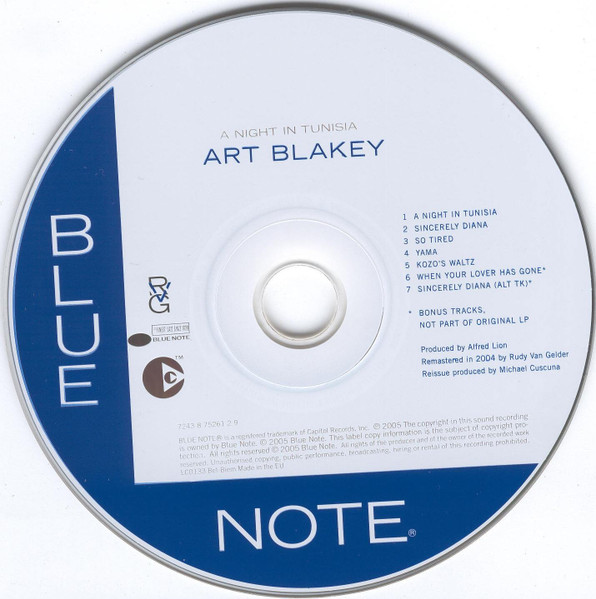 Art Blakey & The Jazz Messengers - A Night In Tunisia | Blue Note (7243 8 75261 2 9) - 3 Art Blakey & The Jazz Messengers - A Night In Tunisia | Blue Note (7243 8 75261 2 9) - 3
