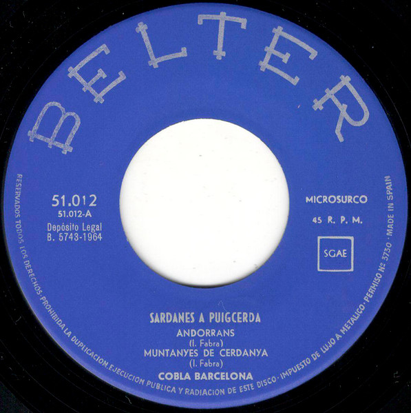 Cobla Barcelona - Sardanes A Puigcerdá | Belter (51.012) - 3