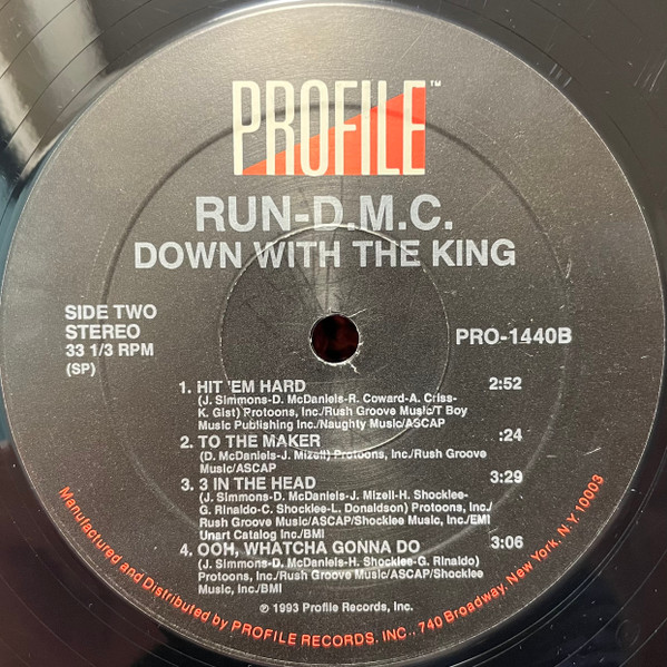 Run-DMC - Down With The King | Profile Records (PRO-1440) - 4 Run-DMC - Down With The King | Profile Records (PRO-1440) - 4