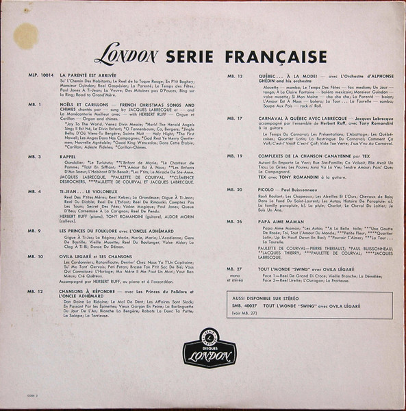 Jacques Labrecque - Jacques Labrecque En France | Disques London (MB.33) - 2 Jacques Labrecque - Jacques Labrecque En France | Disques London (MB.33) - 2