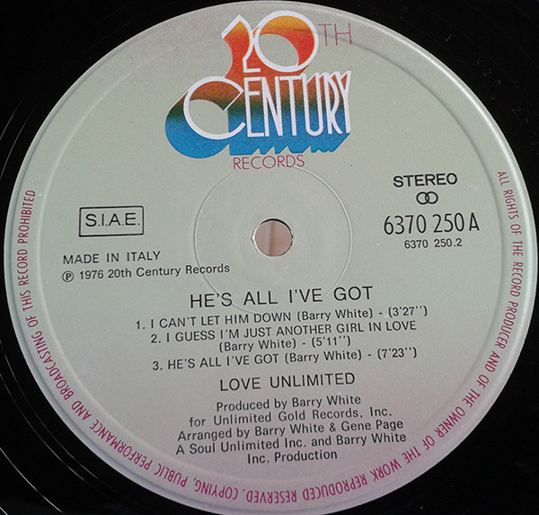Love Unlimited - He's All I've Got | 20th Century Records (6370 250 A) - 3 Love Unlimited - He's All I've Got | 20th Century Records (6370 250 A) - 3
