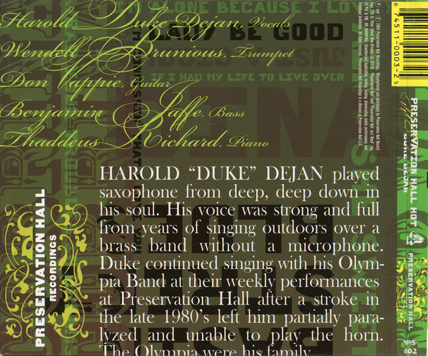 Preservation Hall Hot 4 With Harold DeJan - Preservation Hall Hot 4 With Duke Dejan | Preservation Hall Recordings (VPS-0302) - 2