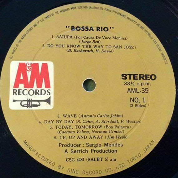 Bossa Rio - Bossa Rio | A&M Records (AML-35) - 3