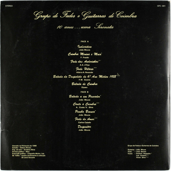 Grupo De Fados E Guitarras De Coimbra - Grupo De Fados E Guitarras De Coimbra | Not On Label (Grupo De Fados E Guitarras De Coimbra Self-released) (GFC 001) - 2