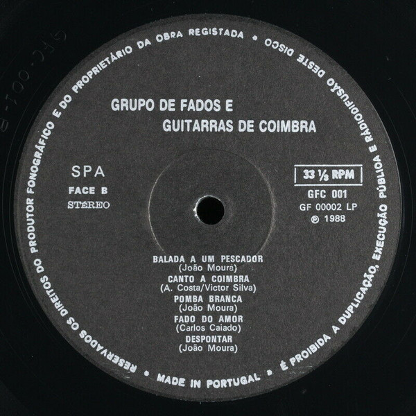 Grupo De Fados E Guitarras De Coimbra - Grupo De Fados E Guitarras De Coimbra | Not On Label (Grupo De Fados E Guitarras De Coimbra Self-released) (GFC 001) - 4