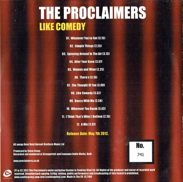 The Proclaimers - Like Comedy | Cooking Vinyl (none) - 2