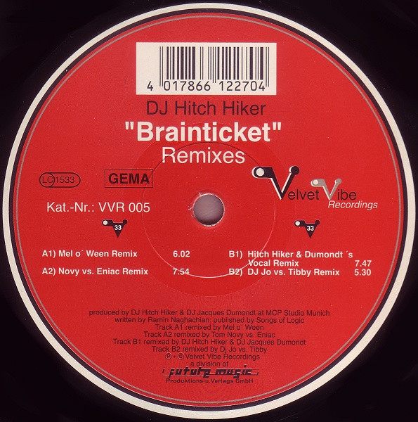 DJ Hitch Hiker - Brainticket (Remixes) | Velvet Vibe Recordings (VVR 005) - main