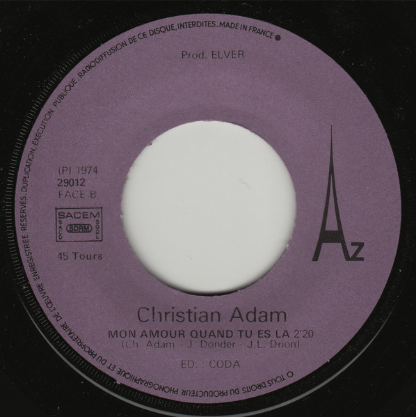 Christian Adam - Aimer, Je Veux T'aimer | Disc'Az (EL 29.012) - 4