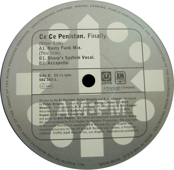 Ce Ce Peniston - Finally (Eric Kupper / Sharp / David Morales Mixes) | AM:PM (582 343-1) - 3