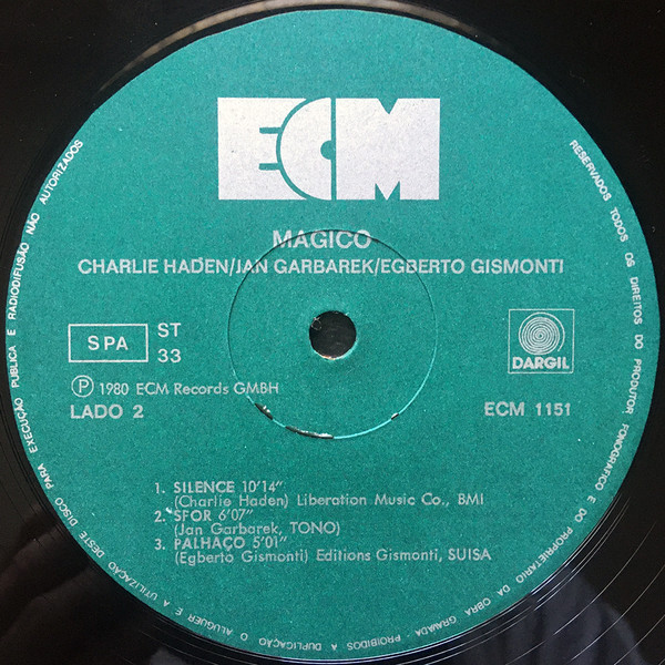 Charlie Haden , Jan Garbarek , Egberto Gismonti - Magico | ECM Records (ECM 1151) - 4