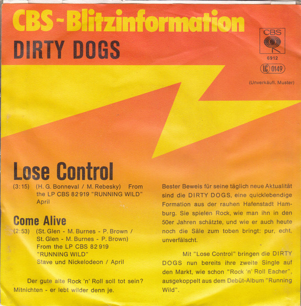 Dirty Dogs - Lose Control | CBS (CBS S 6912) - 2