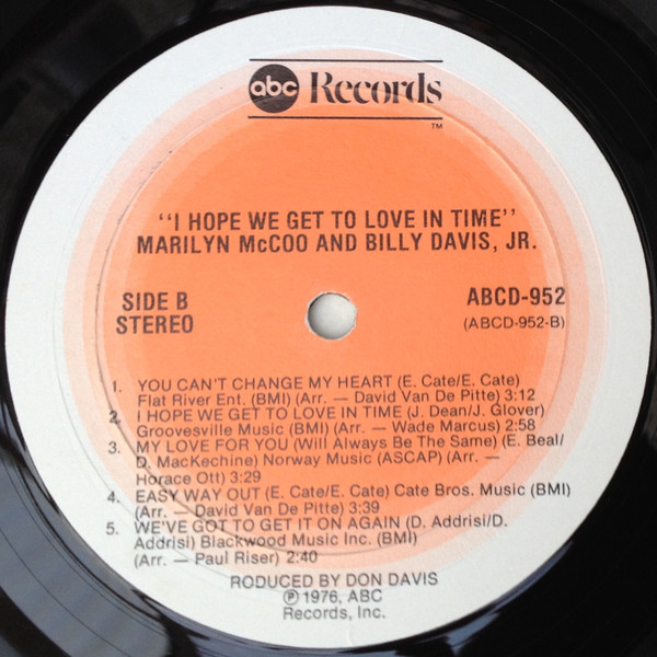 Marilyn McCoo & Billy Davis Jr. - I Hope We Get To Love In Time | ABC Records (ABCD-952) - 4