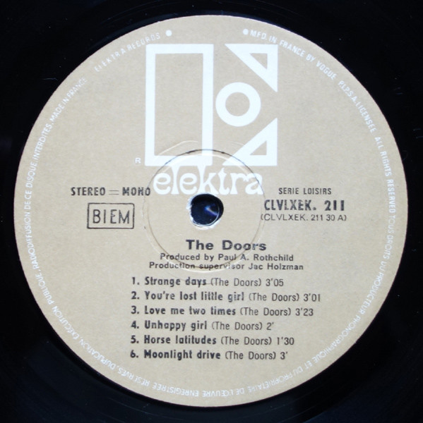 The Doors - Strange Days | Disques Vogue (CLVLXEK 211) - 3 The Doors - Strange Days | Disques Vogue (CLVLXEK 211) - 3