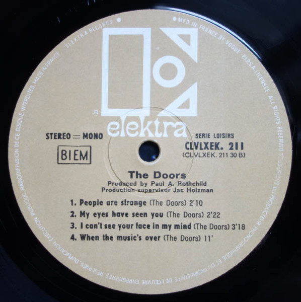 The Doors - Strange Days | Disques Vogue (CLVLXEK 211) - 4 The Doors - Strange Days | Disques Vogue (CLVLXEK 211) - 4