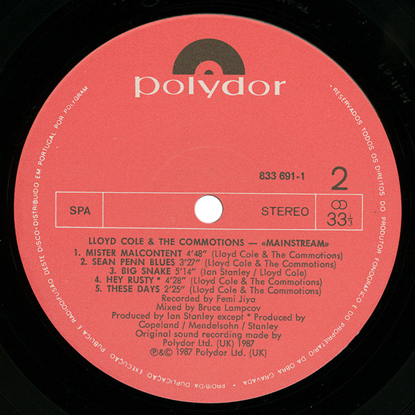 Lloyd Cole & The Commotions - Mainstream | Polydor (833 691-1) - 4