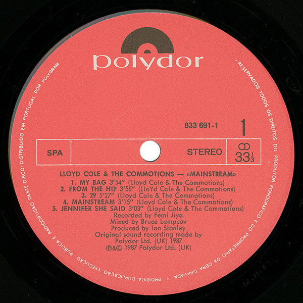 Lloyd Cole & The Commotions - Mainstream | Polydor (833 691-1) - 3