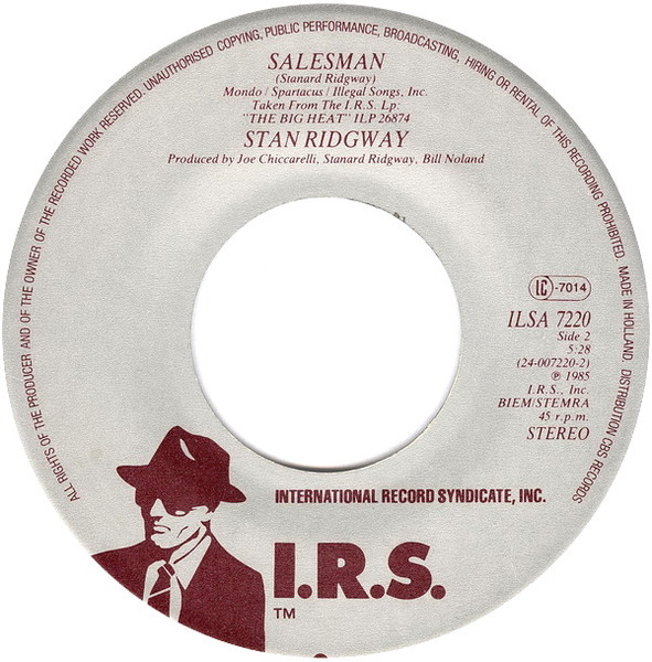 Stan Ridgway - Camouflage | I.R.S. Records (ILSA 7220) - 4