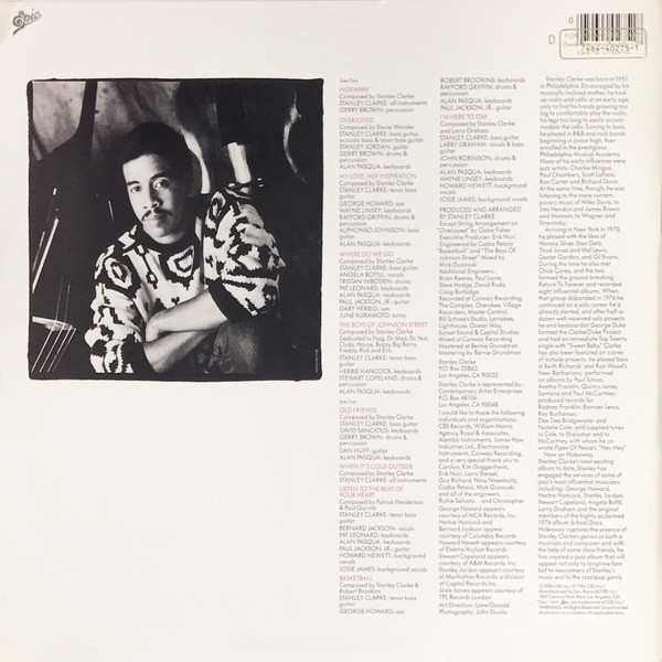 Stanley Clarke - Hideaway | Epic (FE 40275) - 2 Stanley Clarke - Hideaway | Epic (FE 40275) - 2