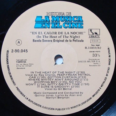 Quincy Jones - En El Calor De La Noche - In The Heat Of The Night (Original Motion Picture Soundtrack) | Belter (2-90.045) - 3