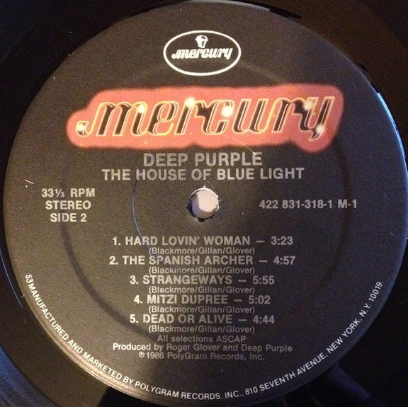 Deep Purple - The House Of Blue Light | Mercury (831 318-1 M-1) - 4