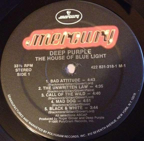 Deep Purple - The House Of Blue Light | Mercury (831 318-1 M-1) - 3