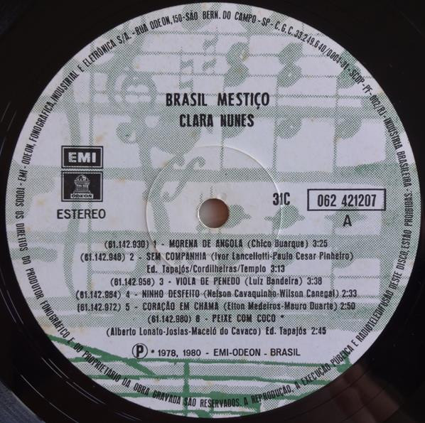 Clara Nunes - Brasil Mestiço | Odeon (31C 062 421207) - 3
