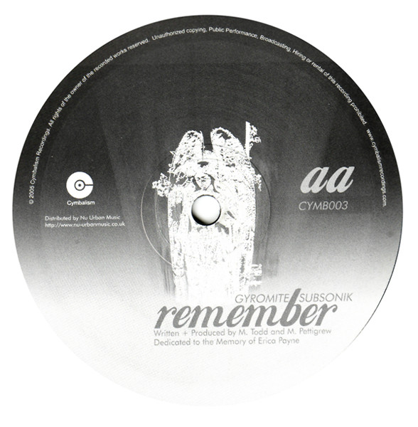 Gyromite And Subsonik - After All / Remember | Cymbalism (CYMB003) - 2