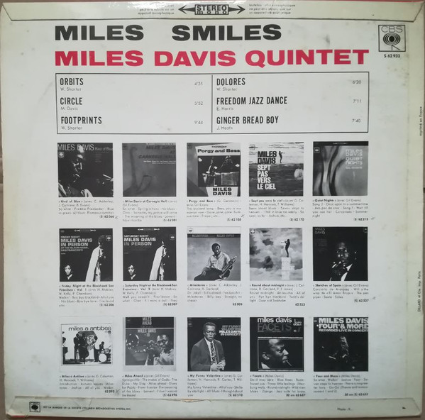 The Miles Davis Quintet - Miles Smiles | CBS (S 62 933) - 2 The Miles Davis Quintet - Miles Smiles | CBS (S 62 933) - 2