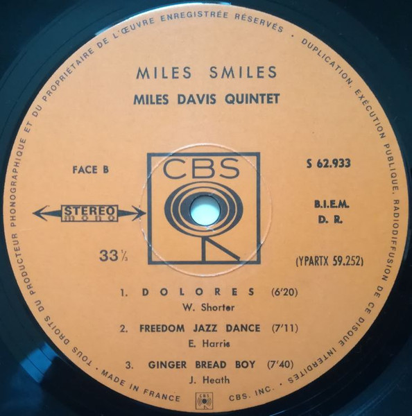 The Miles Davis Quintet - Miles Smiles | CBS (S 62 933) - 4 The Miles Davis Quintet - Miles Smiles | CBS (S 62 933) - 4
