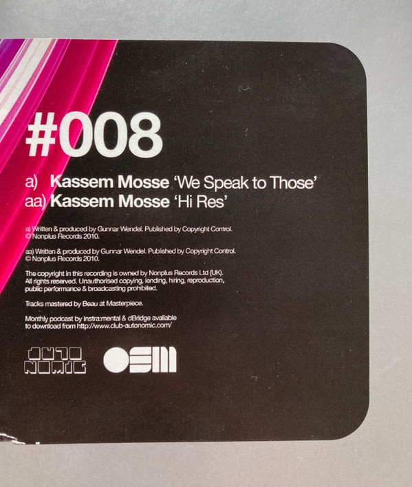 Kassem Mosse - We Speak To Those / Hi Res | Nonplus Records (#008) - 2