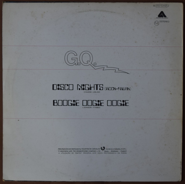 GQ - Disco Nights (Rock-Freak) | Valentim De Carvalho (8E 052-62 442 Z) - 2