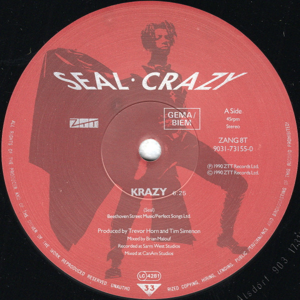 Seal - Crazy | ZTT (9031-73155-0) - 3