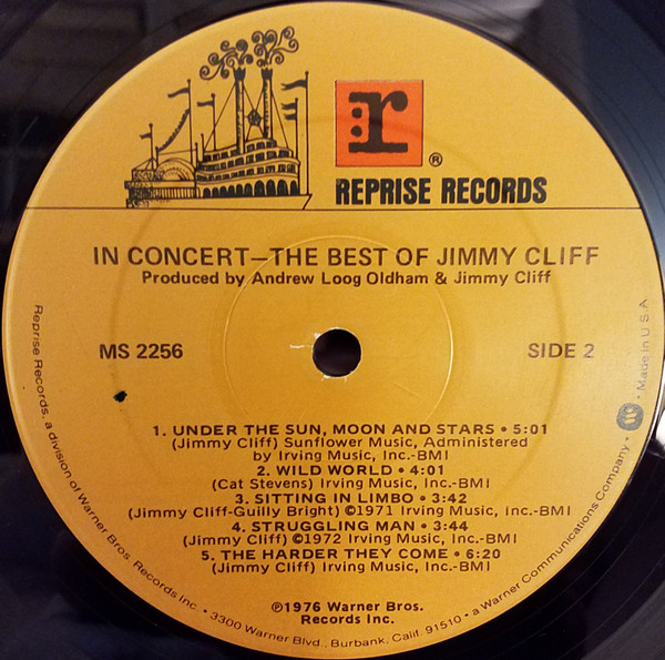 Jimmy Cliff - In Concert - The Best Of Jimmy Cliff | Reprise Records (MS 2256) - 4