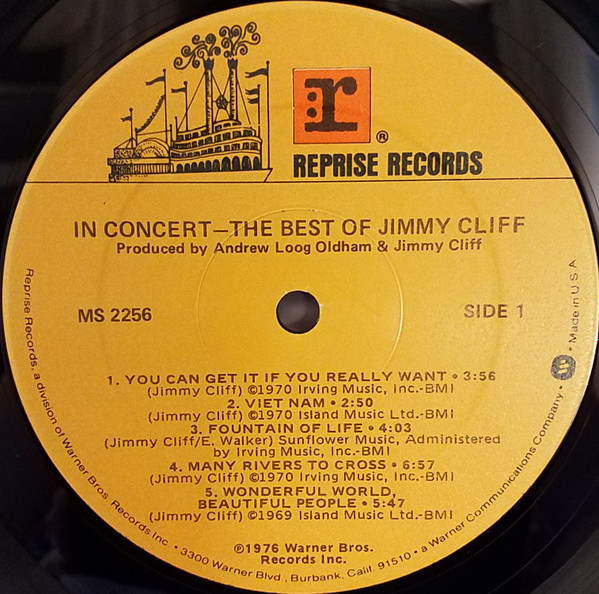 Jimmy Cliff - In Concert - The Best Of Jimmy Cliff | Reprise Records (MS 2256) - 2