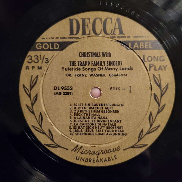 The Trapp Family Singers - Christmas With The Trapp Family Singers | Decca (DL 9553) - 3 The Trapp Family Singers - Christmas With The Trapp Family Singers | Decca (DL 9553) - 3