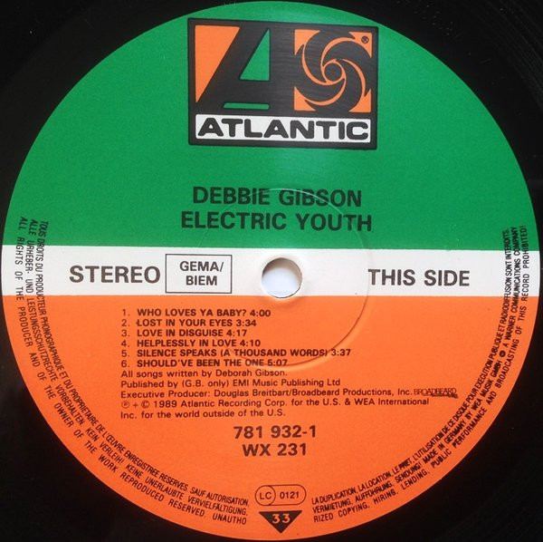 Debbie Gibson - Electric Youth | Atlantic (781 932-1) - 3