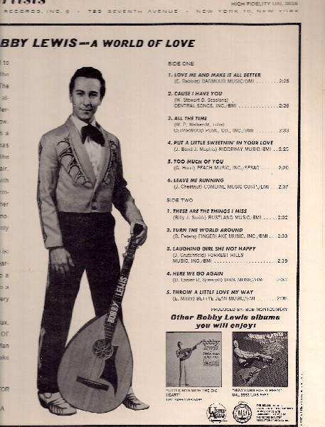Bobby Lewis - A World Of Love From Bobby Lewis | United Artists Records (UAS 6616) - 2