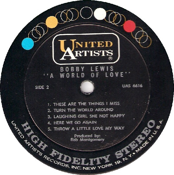 Bobby Lewis - A World Of Love From Bobby Lewis | United Artists Records (UAS 6616) - 4