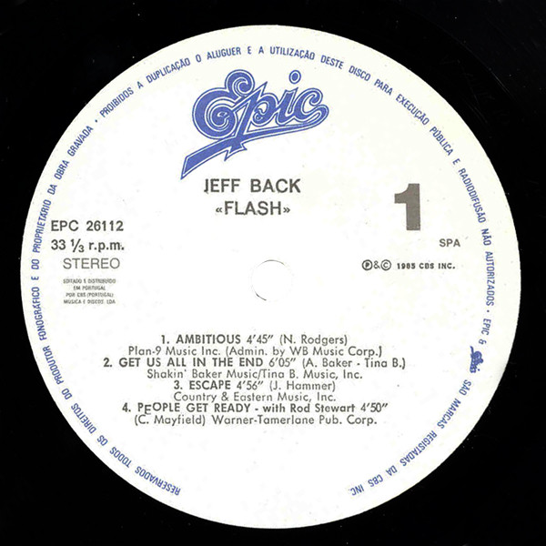 Jeff Beck - Flash | Epic (26112) - 3