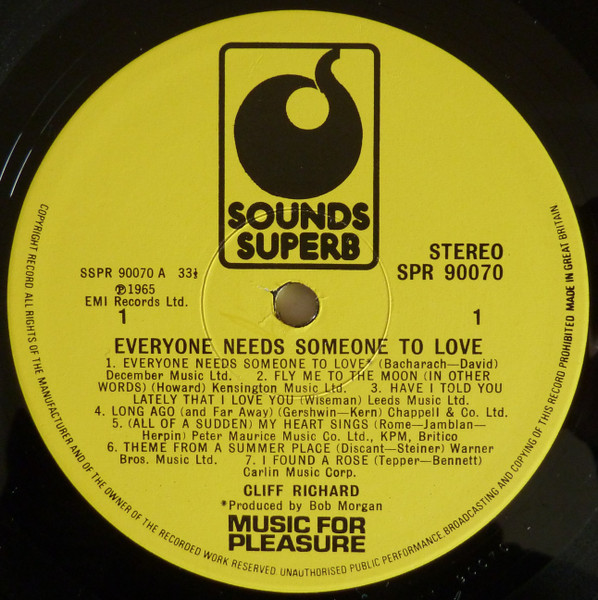 Cliff Richard - Everyone Needs Someone To Love | Sounds Superb (SPR 90070) - 3 Cliff Richard - Everyone Needs Someone To Love | Sounds Superb (SPR 90070) - 3