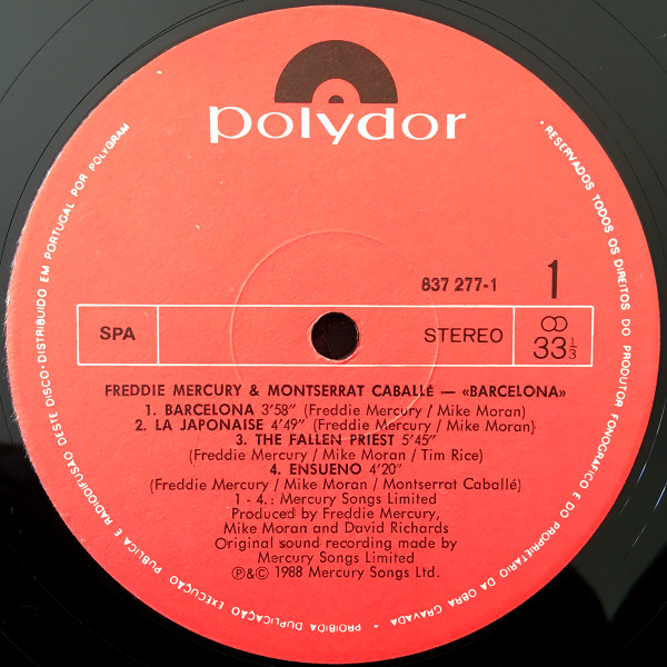 Freddie Mercury & Montserrat Caballé - Barcelona | Polydor (837277-1) - 4