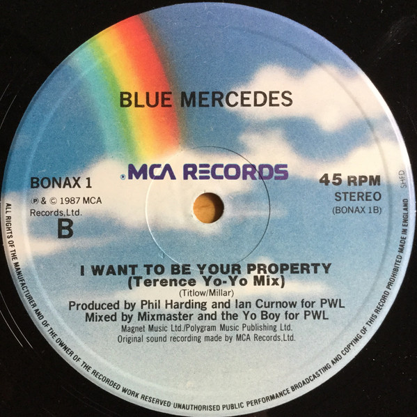 Blue Mercedes - I Want To Be Your Property | MCA Records (BONAX 1) - 2 Blue Mercedes - I Want To Be Your Property | MCA Records (BONAX 1) - 2
