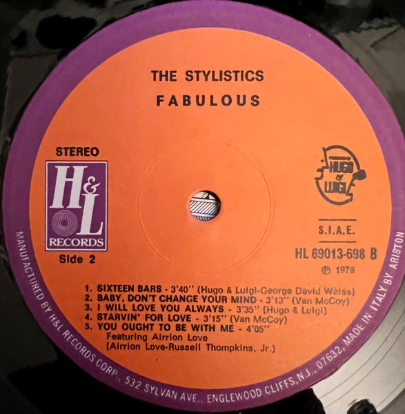 The Stylistics - Fabulous | H & L Records (HL-69013-698) - 3 The Stylistics - Fabulous | H & L Records (HL-69013-698) - 3
