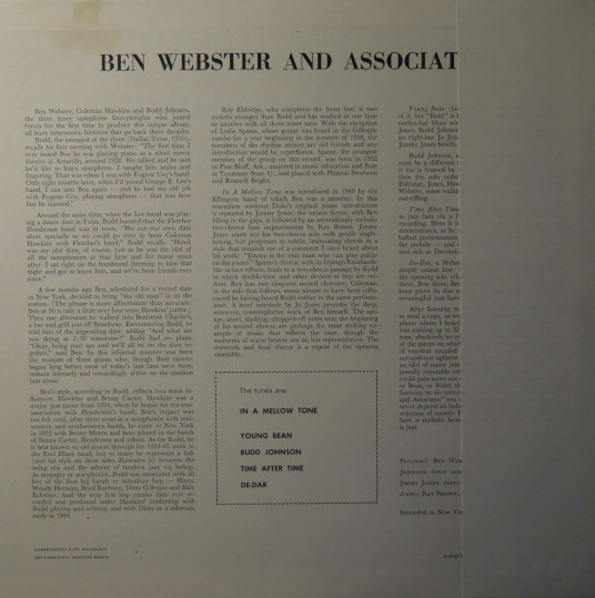 Ben Webster - Ben Webster And Associates | Verve Records (MV 2515) - 3 Ben Webster - Ben Webster And Associates | Verve Records (MV 2515) - 3