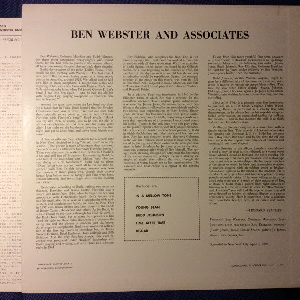 Ben Webster - Ben Webster And Associates | Verve Records (MV 2515) - 4 Ben Webster - Ben Webster And Associates | Verve Records (MV 2515) - 4