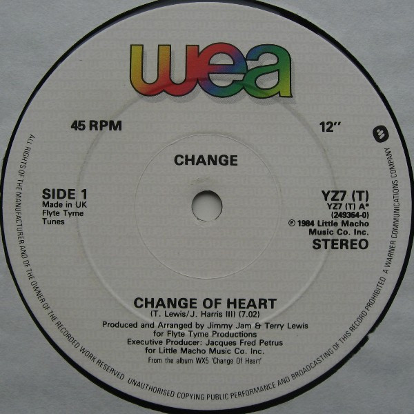 Change - Change Of Heart | WEA (YZ7 (T))