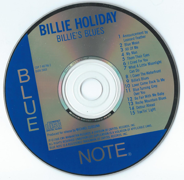Billie Holiday - Billie's Blues | Blue Note (CDP 7 48786 2) - 3