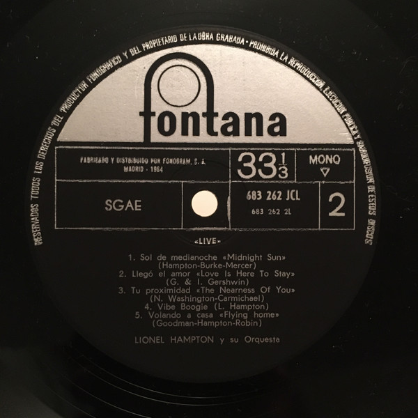 Lionel Hampton - Live! | Fontana (683 262 JCL) - 4