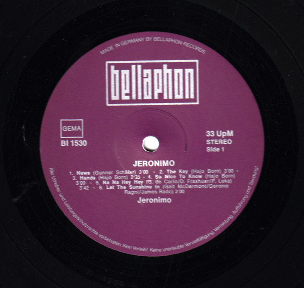 Jeronimo - Cosmic Blues | Bellaphon (BI 1530) - 3