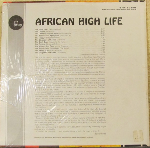Various - African Highlife (Red Hot Rhythms Of Modern Africa Played By Top Native Orchestras) | Fontana (SRF 67519) - 2
